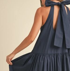 NWT Tie Back Navy Blue Sundress